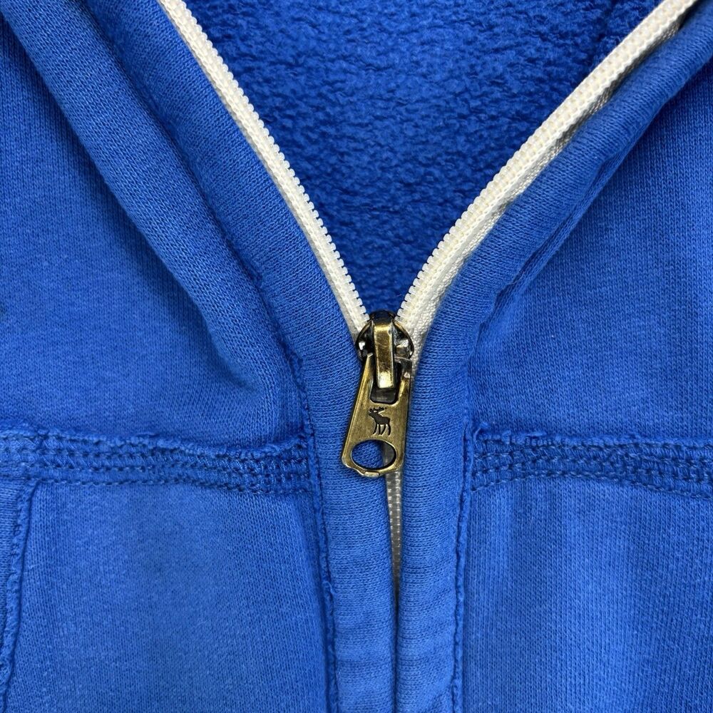 Abercrombie & Fitch Kids Blue Hoodie Muscle Size M Zip Up Cobalt - Picture 6 of 14